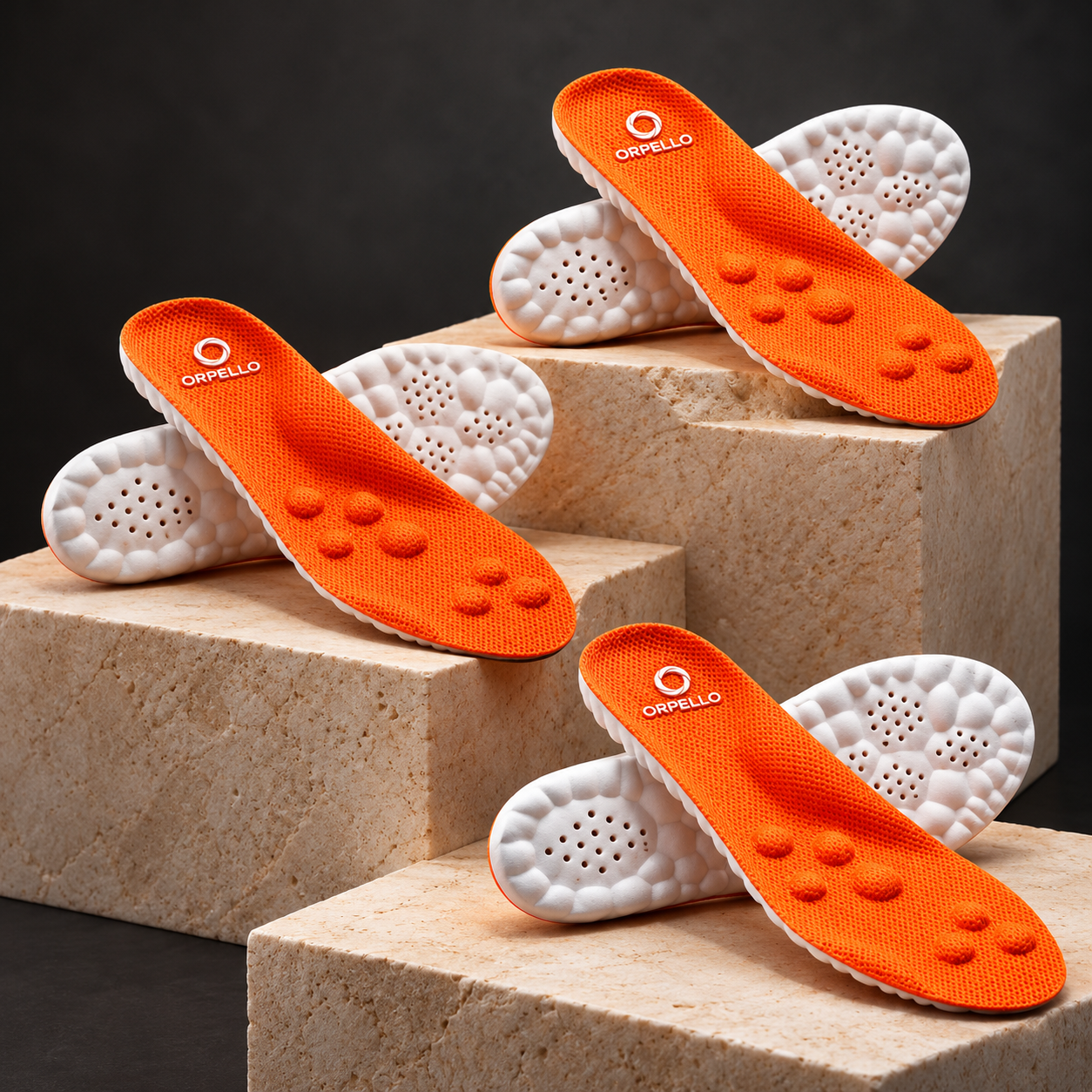 Three pairs of Orpello insoles