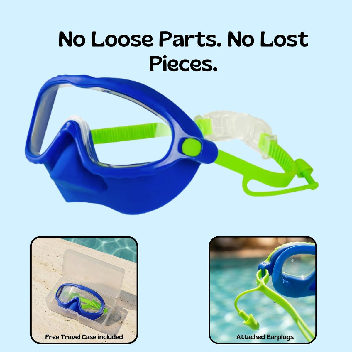 Orpello™ Clip-On Swim Goggles Lime Marlin (Plus)