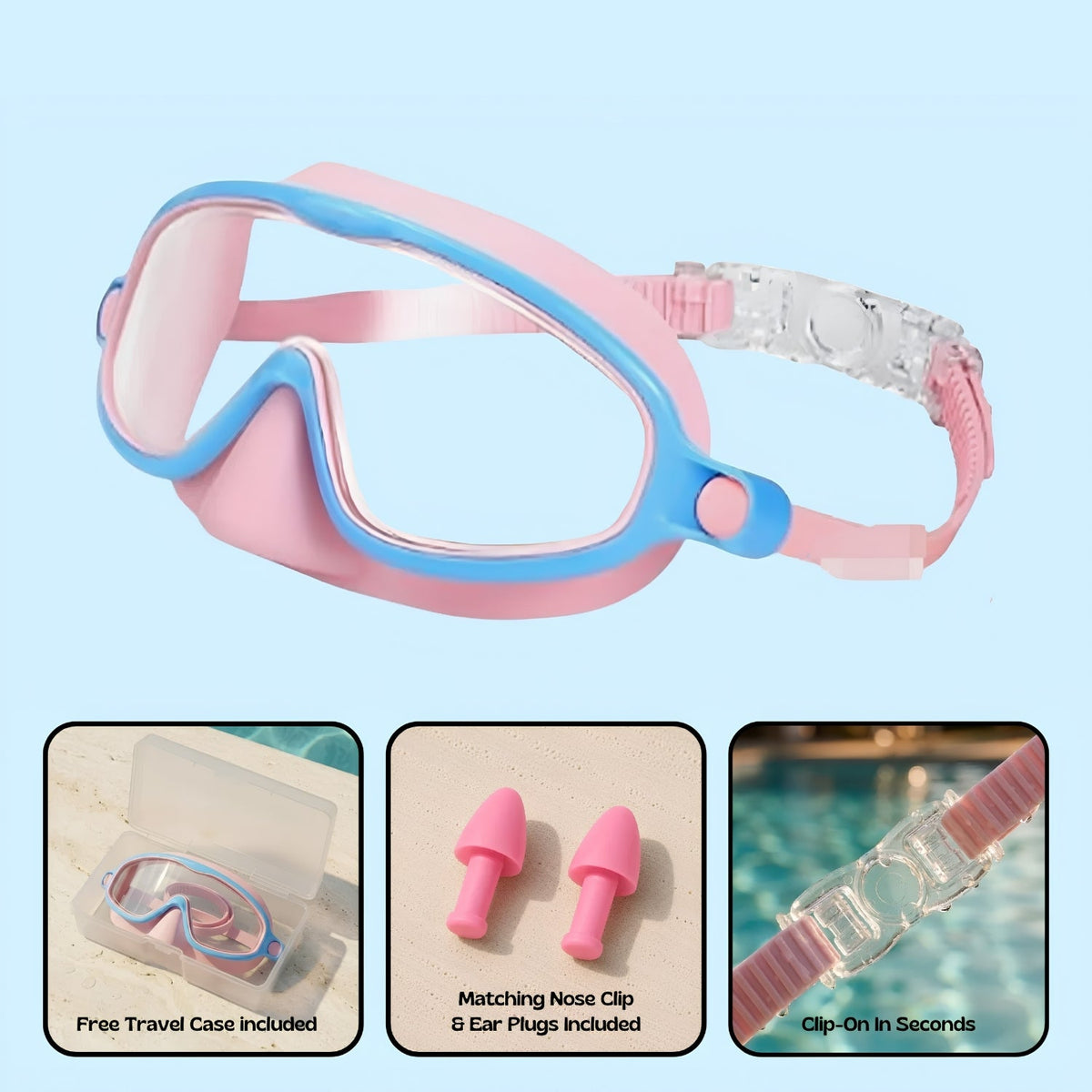 Orpello SplashSnap Pink Jellyfish nose cover swim goggles