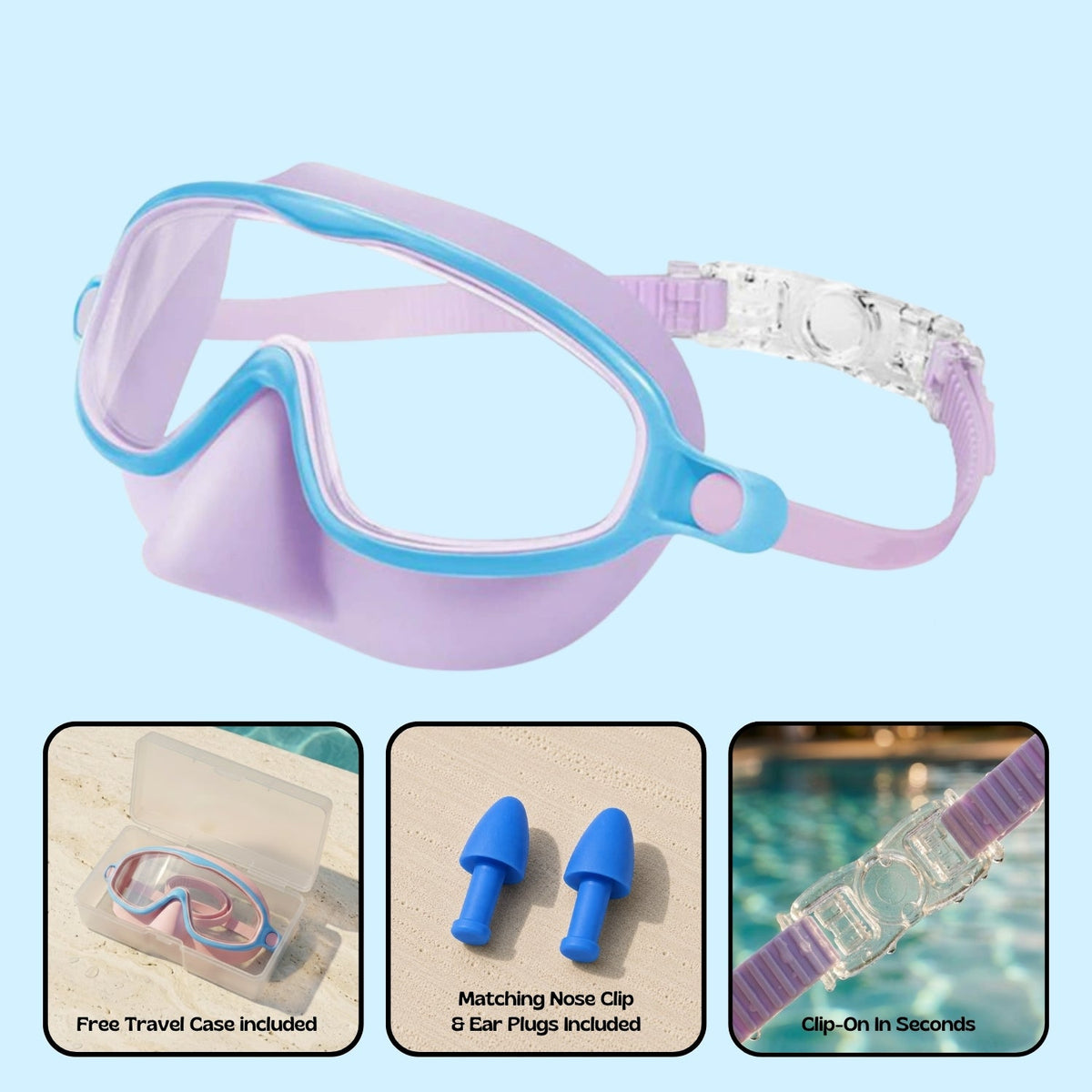 Orpello™ Clip-On Swim Goggles Lavender Jellyfish