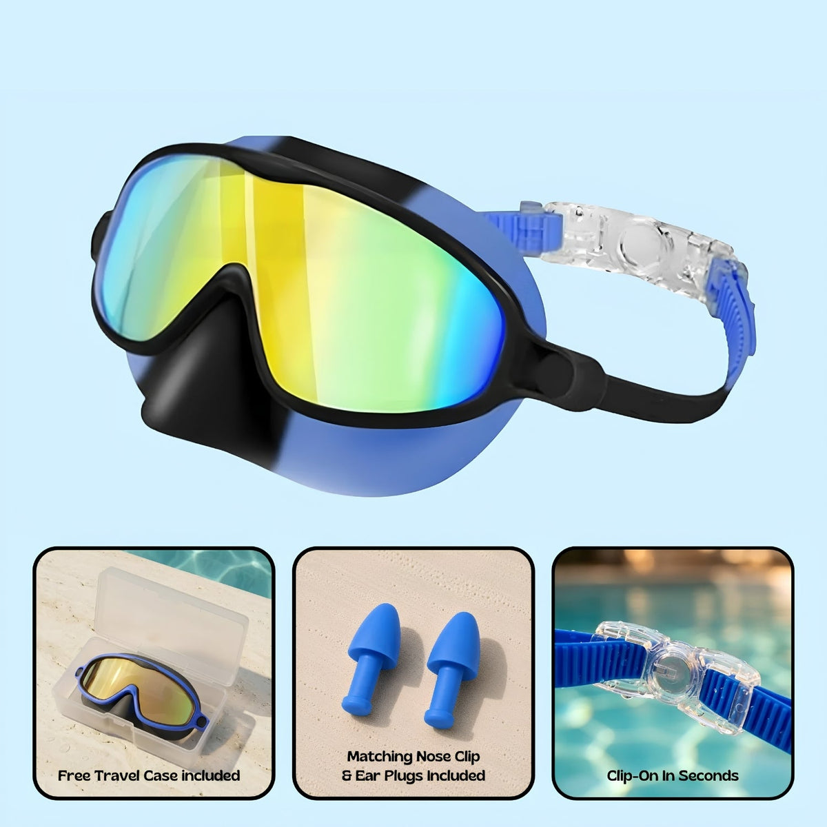 Orpello™ Clip-On Swim Goggles Deep Sea Whale