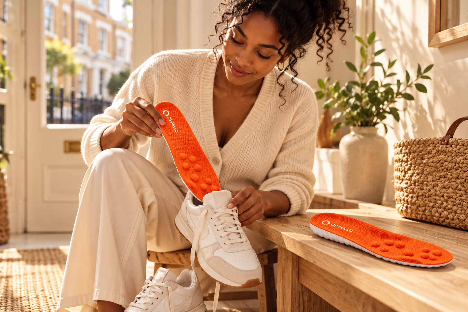 Getting ready for the day with Orpello insoles