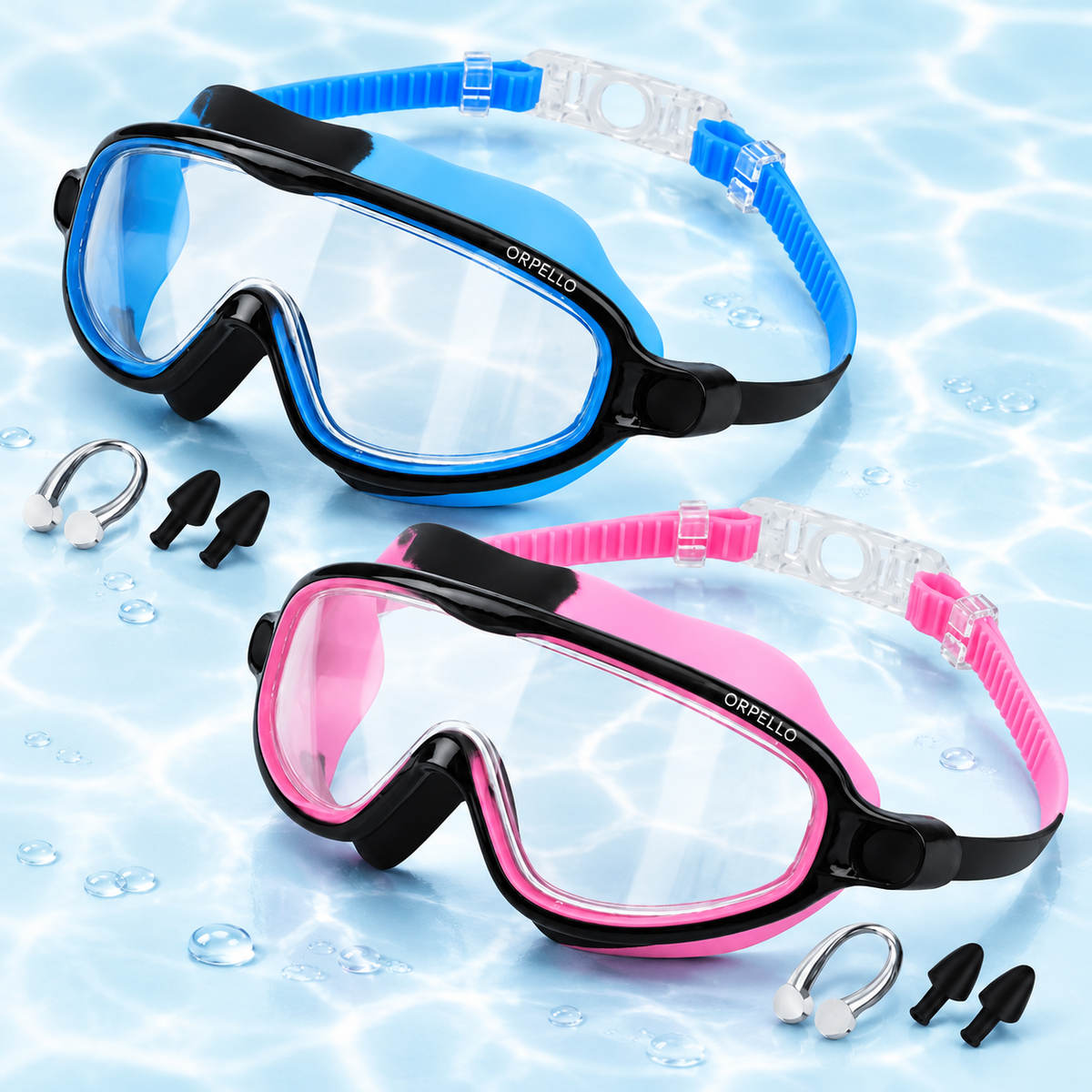 Orpello SplashSnap Kids Swim Goggles — Nose Clip